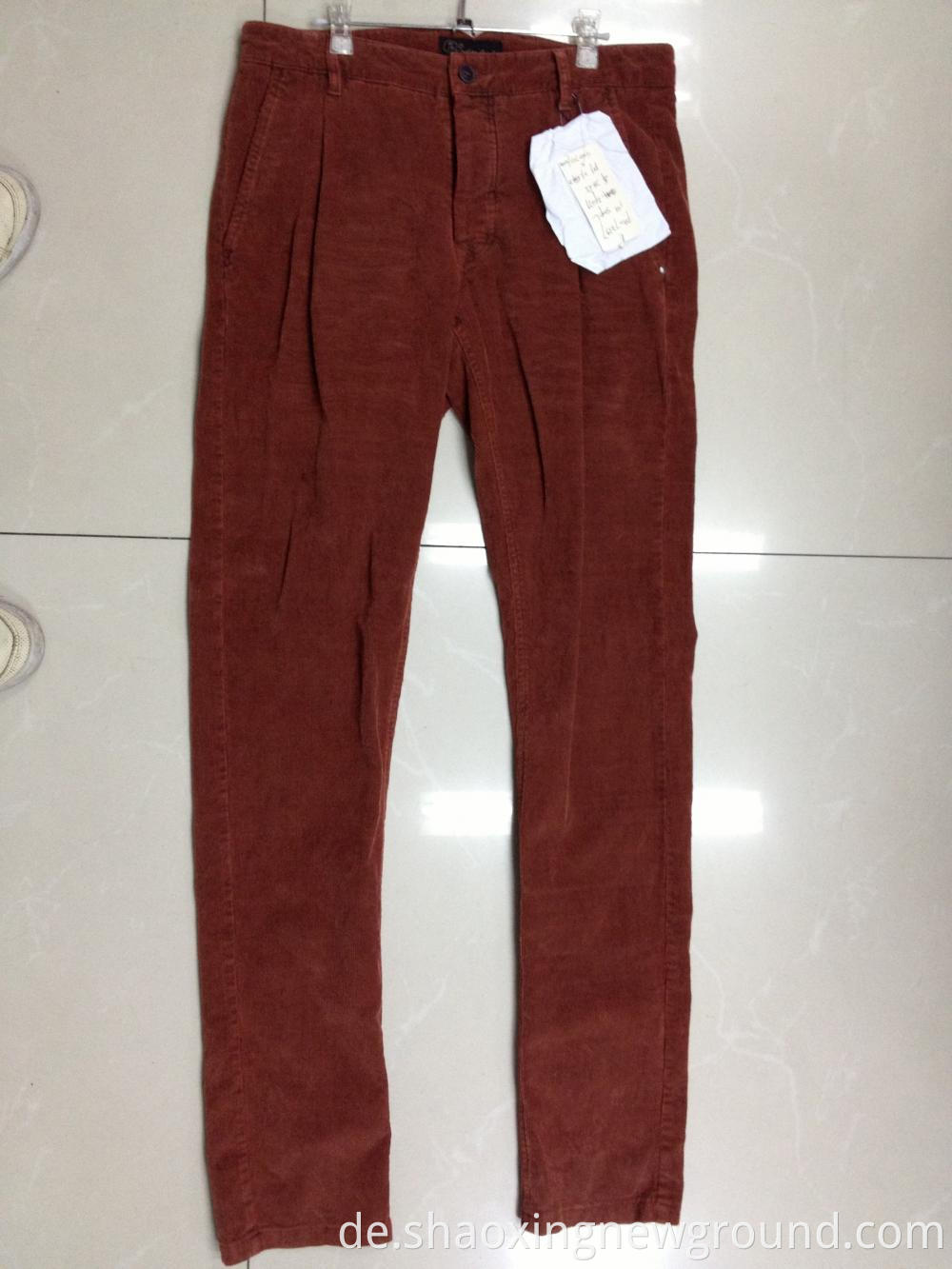 red garment dyed pant
